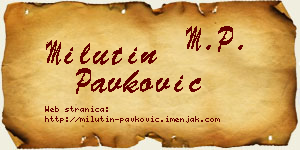 Milutin Pavković vizit kartica